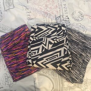 3 pair of leggings with fun and vibrant designs! So comfy and cozy !